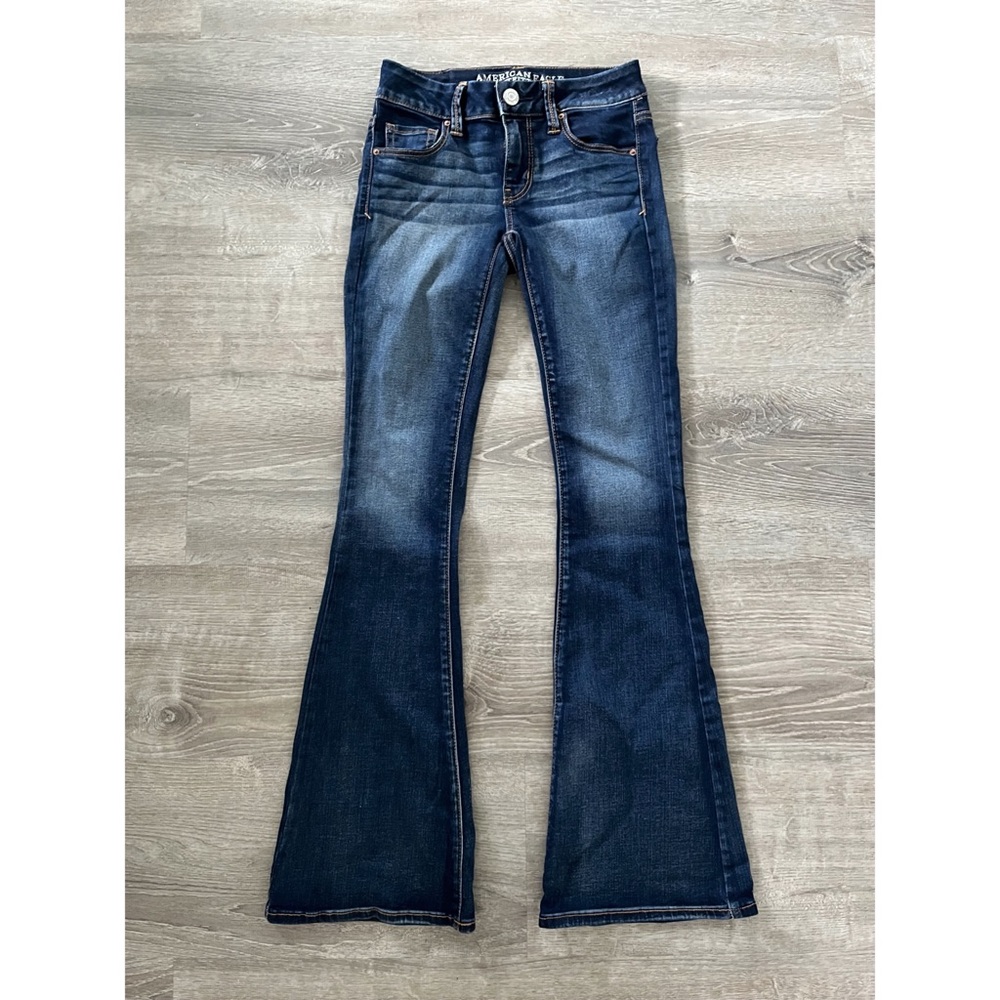 AMERICAN EAGLE OUTFITTERS Boho Flare Denim Jeans Size 0 Regular